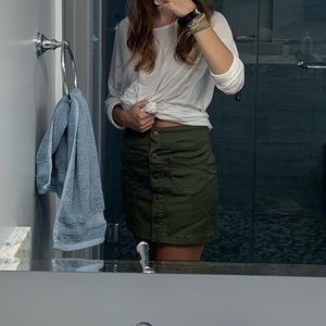 Forever 21 olive green button up skirt